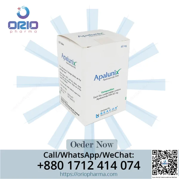 Apalunix 60 mg, a beacon of hope in prostate cancer treatment. Crafted by Beacon Pharmaceuticals Ltd. and supplied by Orio Pharma, this medication offers targeted relief with Apalutamide. Learn how it fights cancer, its clinical use, benefits, and more in our comprehensive guide.