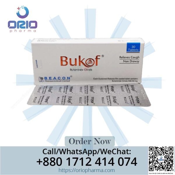 Bukof 50 mg (Butamirate Citrate) Tablets by Beacon Pharmaceuticals