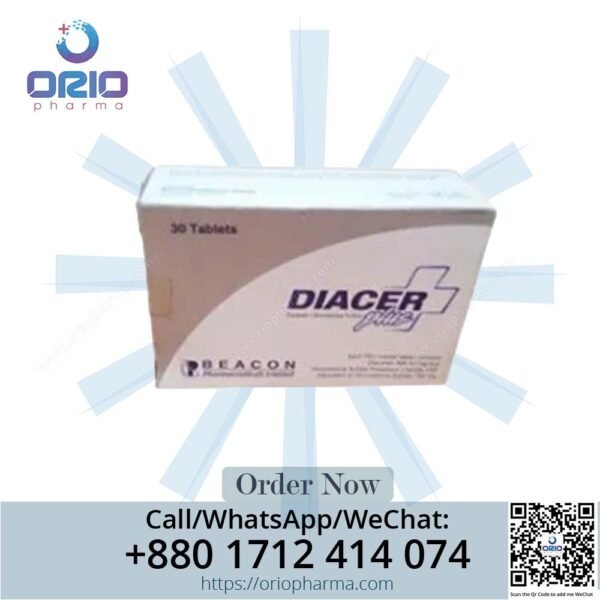 Diacer Plus 750 mg+50 mg Tablets by Beacon Pharmaceuticals for osteoarthritis relief Orio Pharma