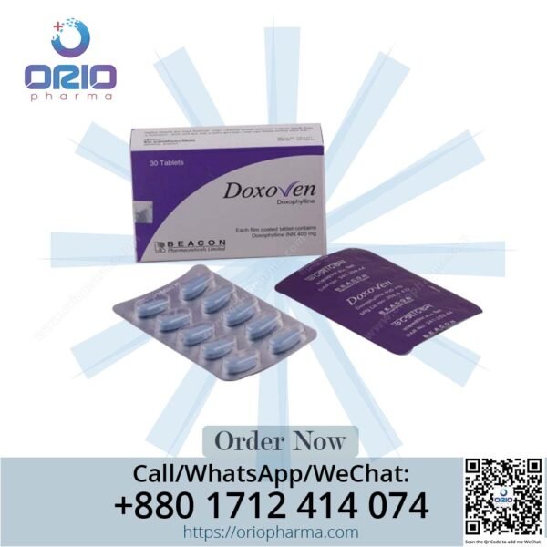 Doxoven 400 mg Doxophylline Tablets by Beacon Pharmaceuticals for asthma and COPD Orio Pharma