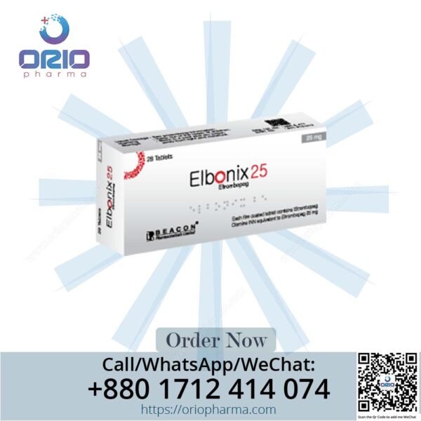 Elbonix 25 mg Eltrombopag Olamine Tablets by Beacon Pharmaceuticals for thrombocytopenia Orio Pharma