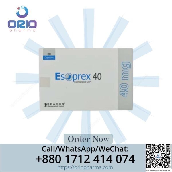 Esoprex 40 mg Esomeprazole USP Capsules by Beacon Pharmaceuticals for GERD and esophagitis Orio Pharma