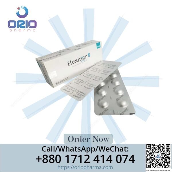 Hexinor 5 mg Trihexyphenidyl HCl Tablets by Beacon Pharmaceuticals for Parkinson's disease Orio Pharma