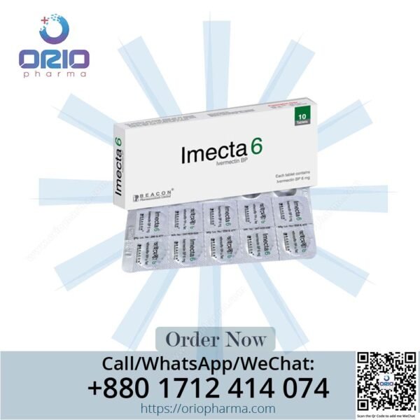 Imecta 6 mg Ivermectin BP Tablets by Beacon Pharmaceuticals for parasitic infection treatment Orio Pharma