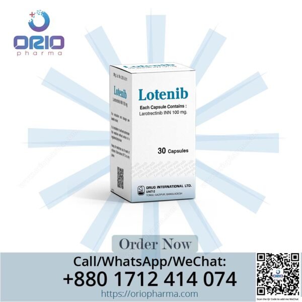 Lotenib 100 mg Larotrectinib Capsules by Drug International for TRK fusion-positive cancers Orio Pharma