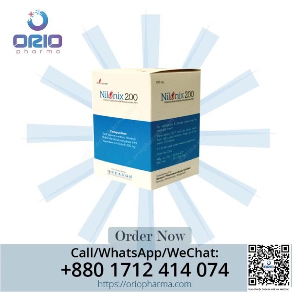 Nilonix 200 mg Nilotinib Capsules by Beacon Pharmaceuticals for CML treatment Orio Pharma