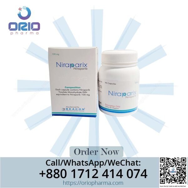 Niraparix 100 mg Niraparib Capsules by Beacon Pharmaceuticals for ovarian cancer treatment Orio Pharma