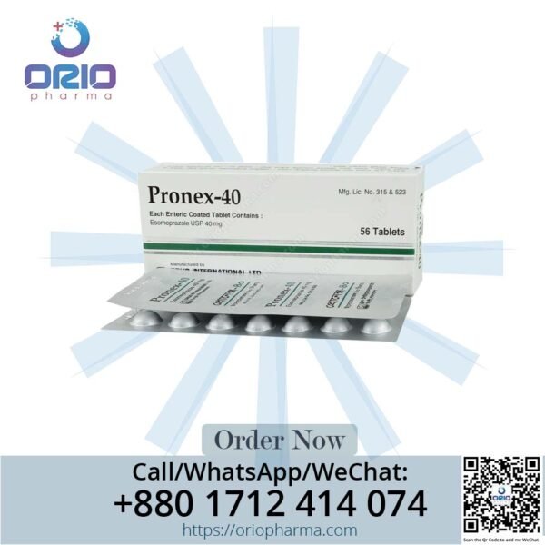 Pronex 40 mg Capsules by Drug International - Trusted Solution for Acid Reflux and GERD Orio Pharma