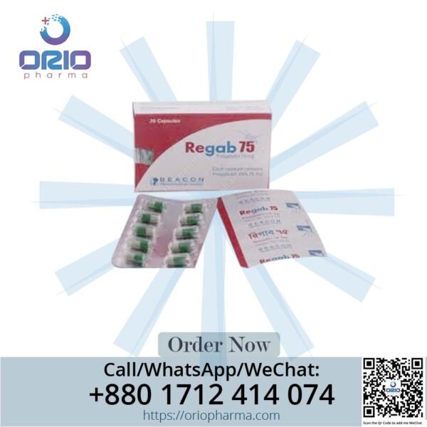 egab 75 mg Pregabalin Capsules by Beacon Pharmaceuticals for pain and seizure relief Orio Pharma