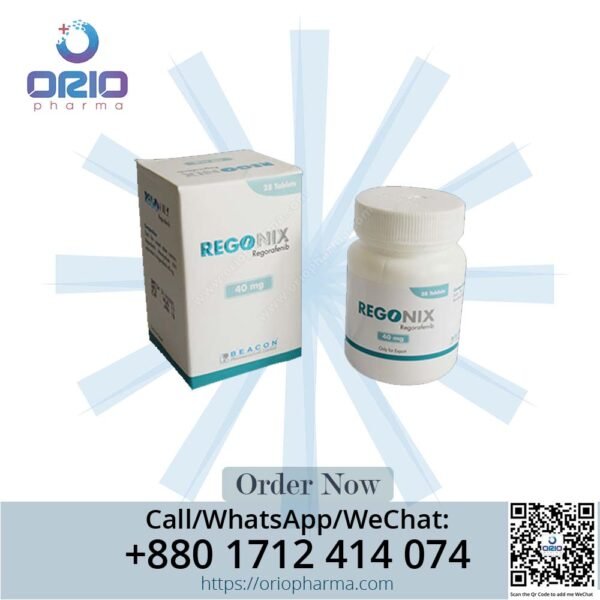 Regonix 40 mg Regorafenib Tablets by Beacon Pharmaceuticals for colorectal cancer and GIST Orio Pharma