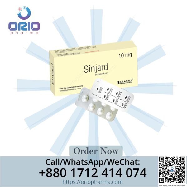 Sinjard 10 mg Empagliflozin Tablets by Beacon Pharmaceuticals for Type 2 diabetes Orio Pharma