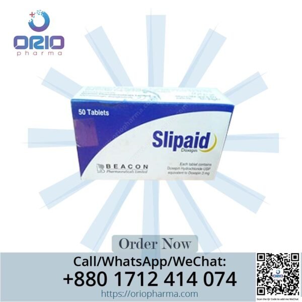 Slipaid 3 mg Doxepin Hydrochloride Tablets by Beacon Pharmaceuticals for insomnia and anxiety relief Orio Pharma