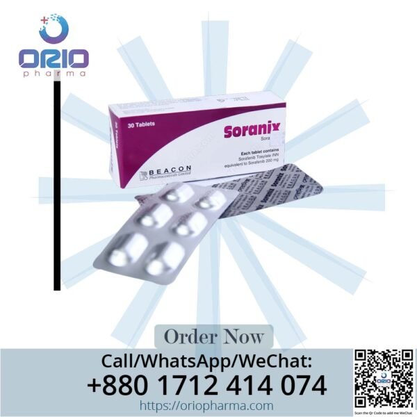 Soranix 200 mg Sorafenib Tablets by Beacon Pharmaceuticals for liver, kidney, and thyroid cancers Orio Pharma