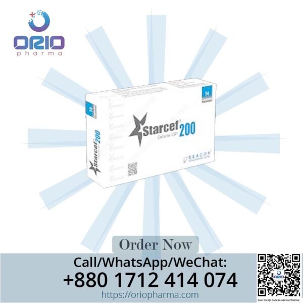 Starcef 200 mg Cefixime Capsules by Beacon Pharmaceuticals for bacterial infections Orio Pharma