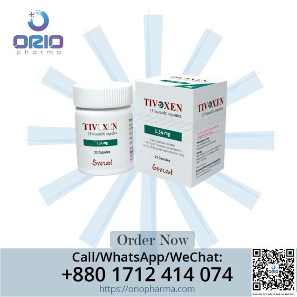 Tivoxen 1.34 mg Tivozanib Capsule by Everest Pharmaceuticals for advanced RCC treatment Orio Pharmr