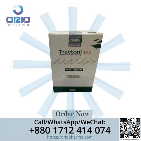 Tractoni 100 mg Larotrectinib Capsules by Ziska Pharmaceuticals for TRK fusion-positive cancers Orio Pharma