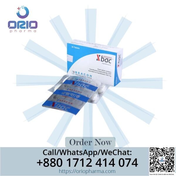 Xbac 500 mg Ciprofloxacin Tablets by Beacon Pharmaceuticals for bacterial infections Orio Pharma