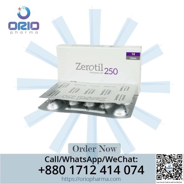 Zerotil 250 mg Cefuroxime Axetil Tablets by Beacon Pharmaceuticals for bacterial infections Orio Pharma