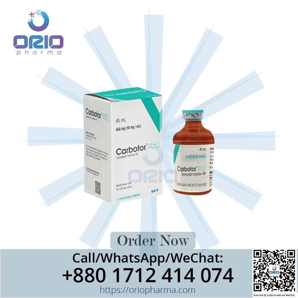 Carbotor 450 mg Carboplatin Injection vial - High-concentration chemotherapy for ovarian cancer treatment