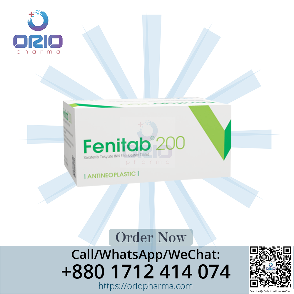 Fenitab 200mg (Sorafenib) tablets in packaging for liver and kidney cancer treatment