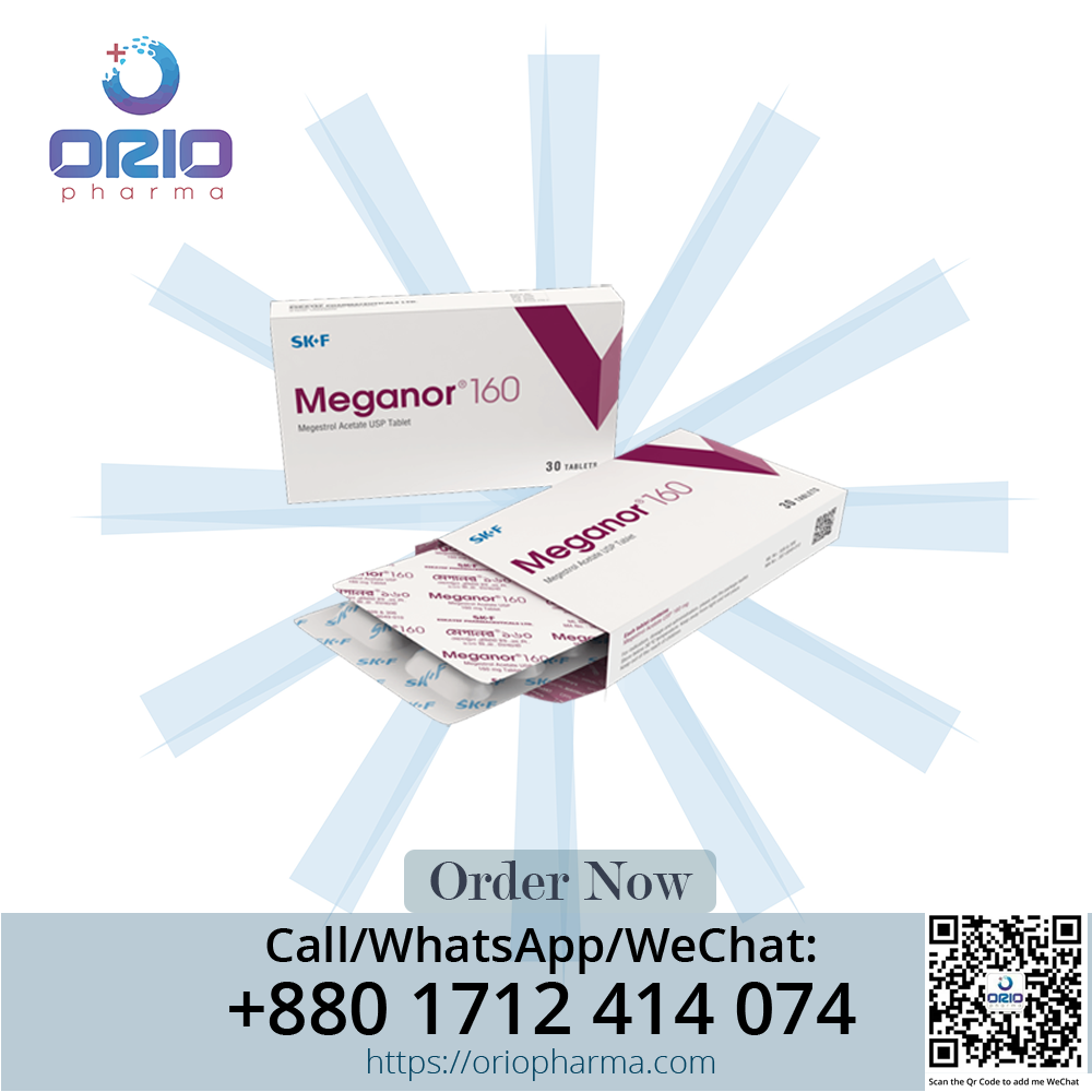 Meganor 160 mg (Megestrol Acetate) tablets for cancer treatment and weight management in AIDS patients