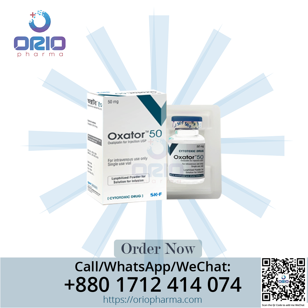 Oxator 50 mg Oxaliplatin Injection vial for colorectal cancer treatment