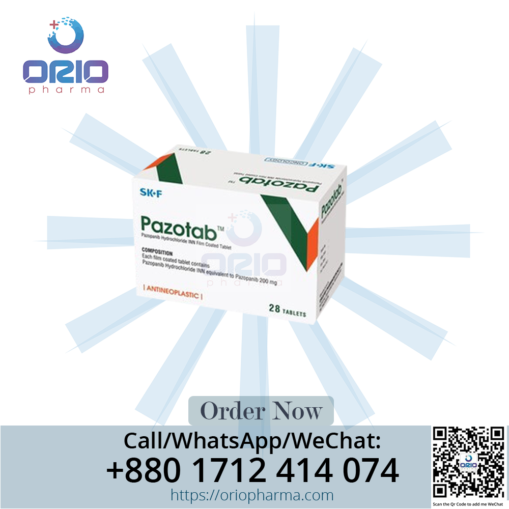Pazotab 200mg tablet - Pazopanib for advanced renal cell carcinoma and soft tissue sarcoma treatment