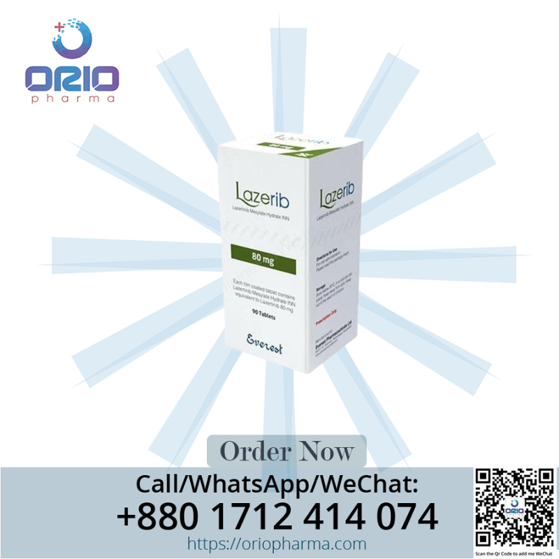 Lazerib 80mg (Lazertinib) is a targeted therapy for patients with EGFR-mutant non-small cell lung cancer.